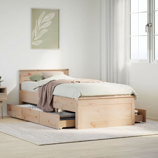 Bedframe zonder matras met hoofdbord grenenhout 100x200 cm Bedden & bedframes | Creëer jouw Trendy Thuis | Gratis bezorgd & Retour | Trendy.nl