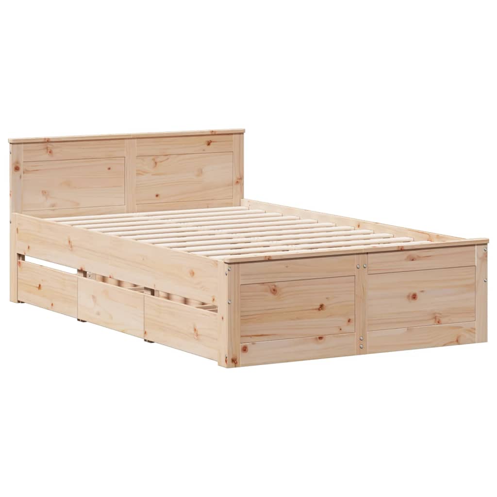 Bedframe zonder matras met hoofdbord grenenhout 135x190 cm Bedden & bedframes | Creëer jouw Trendy Thuis | Gratis bezorgd & Retour | Trendy.nl