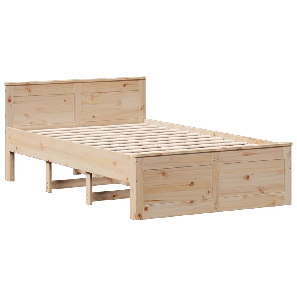 Bedframe zonder matras met hoofdbord grenenhout 135x190 cm Bedden & bedframes | Creëer jouw Trendy Thuis | Gratis bezorgd & Retour | Trendy.nl