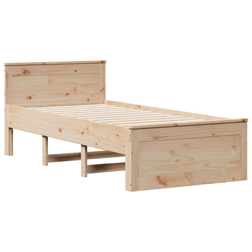 Bedframe zonder matras met hoofdbord grenenhout 90x190 cm Bedden & bedframes | Creëer jouw Trendy Thuis | Gratis bezorgd & Retour | Trendy.nl