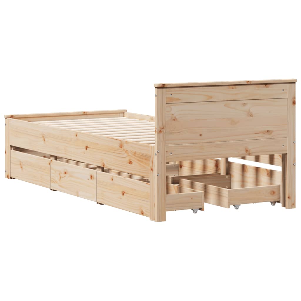 Bedframe zonder matras met hoofdbord grenenhout 90x190 cm Bedden & bedframes | Creëer jouw Trendy Thuis | Gratis bezorgd & Retour | Trendy.nl