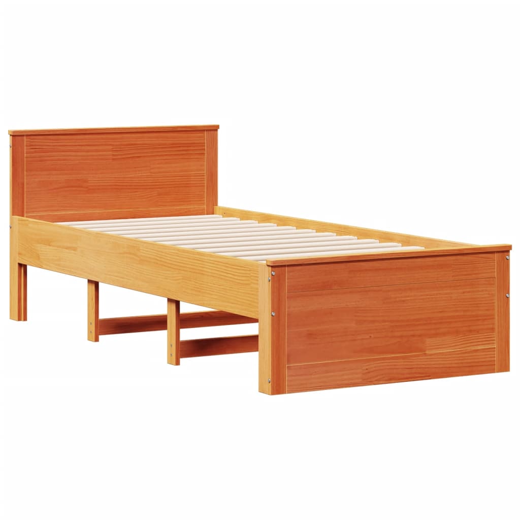 Bedframe met hoofdbord zonder matras hout wasbruin 90x190 cm Bedden & bedframes | Creëer jouw Trendy Thuis | Gratis bezorgd & Retour | Trendy.nl