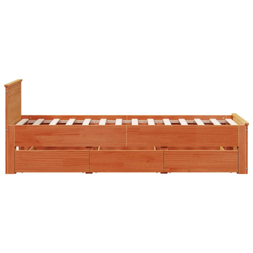 Bedframe met hoofdbord zonder matras hout wasbruin 90x190 cm Bedden & bedframes | Creëer jouw Trendy Thuis | Gratis bezorgd & Retour | Trendy.nl