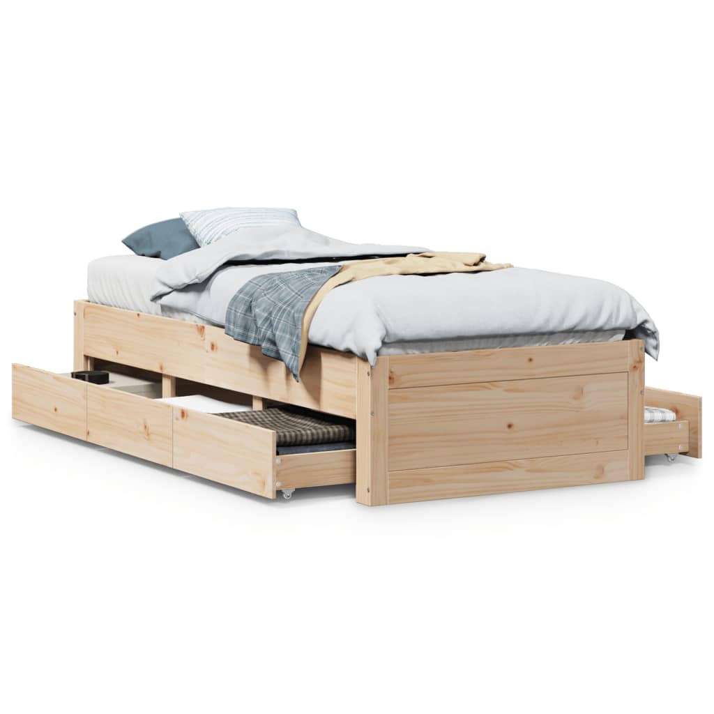 Bedframe zonder matras met lades massief grenenhout 90x200 cm Bedden & bedframes | Creëer jouw Trendy Thuis | Gratis bezorgd & Retour | Trendy.nl