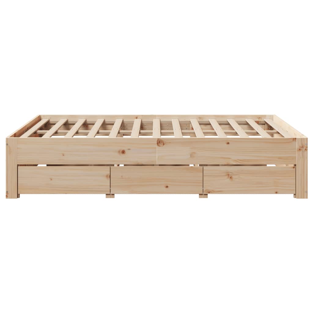 Bedframe zonder matras met lades massief grenenhout 140x190 cm Bedden & bedframes | Creëer jouw Trendy Thuis | Gratis bezorgd & Retour | Trendy.nl