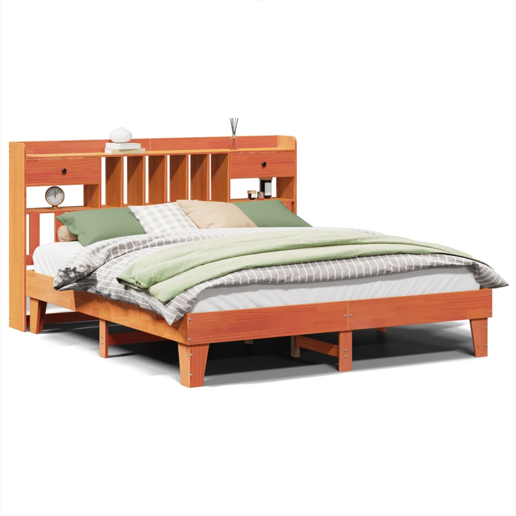 Bedframe zonder matras massief grenenhout wasbruin 200x200 cm Bedden & bedframes | Creëer jouw Trendy Thuis | Gratis bezorgd & Retour | Trendy.nl