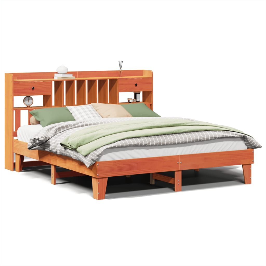 Bedframe zonder matras massief grenenhout wasbruin 180x200 cm Bedden & bedframes | Creëer jouw Trendy Thuis | Gratis bezorgd & Retour | Trendy.nl