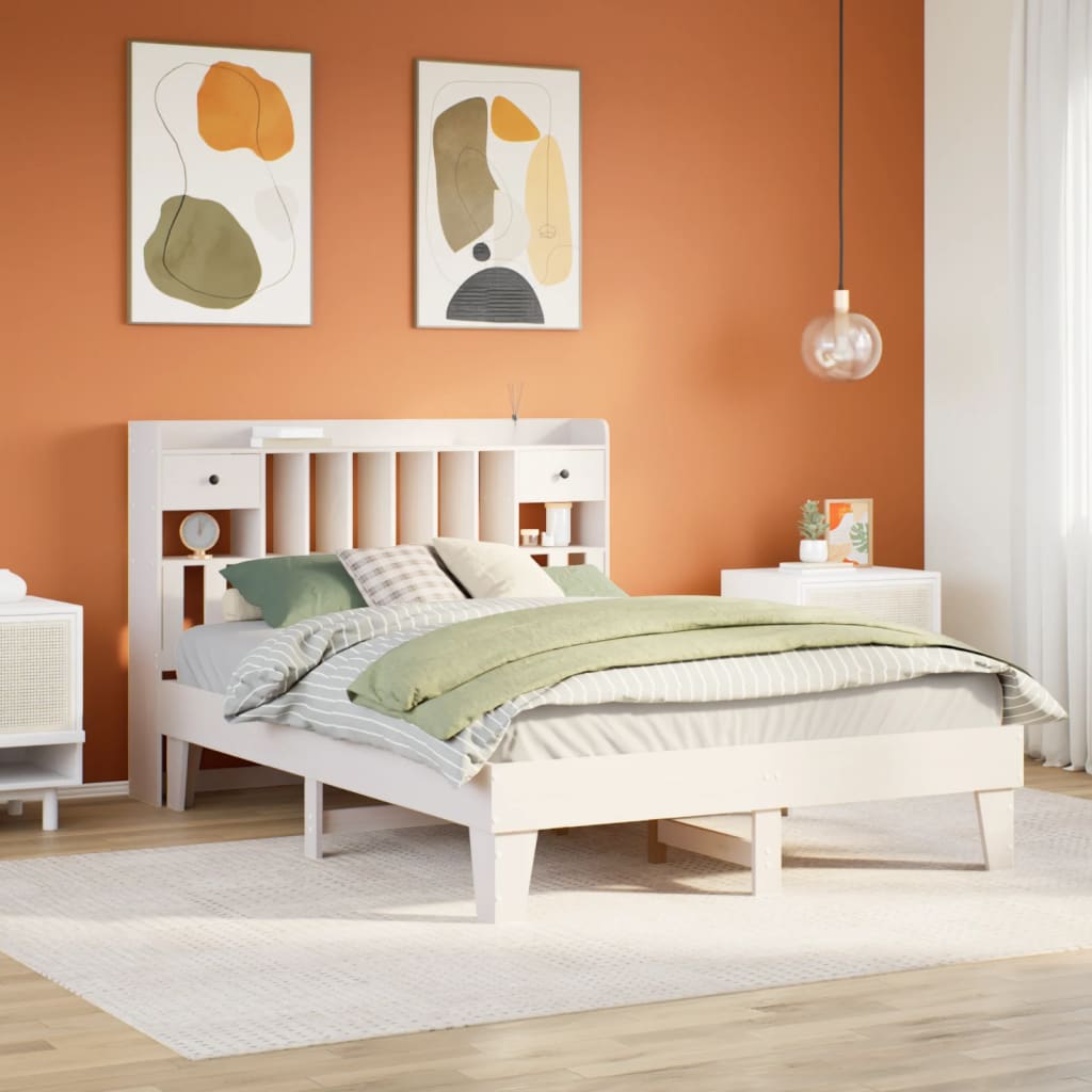 Bedframe zonder matras massief grenenhout wit 160x200 cm Bedden & bedframes | Creëer jouw Trendy Thuis | Gratis bezorgd & Retour | Trendy.nl