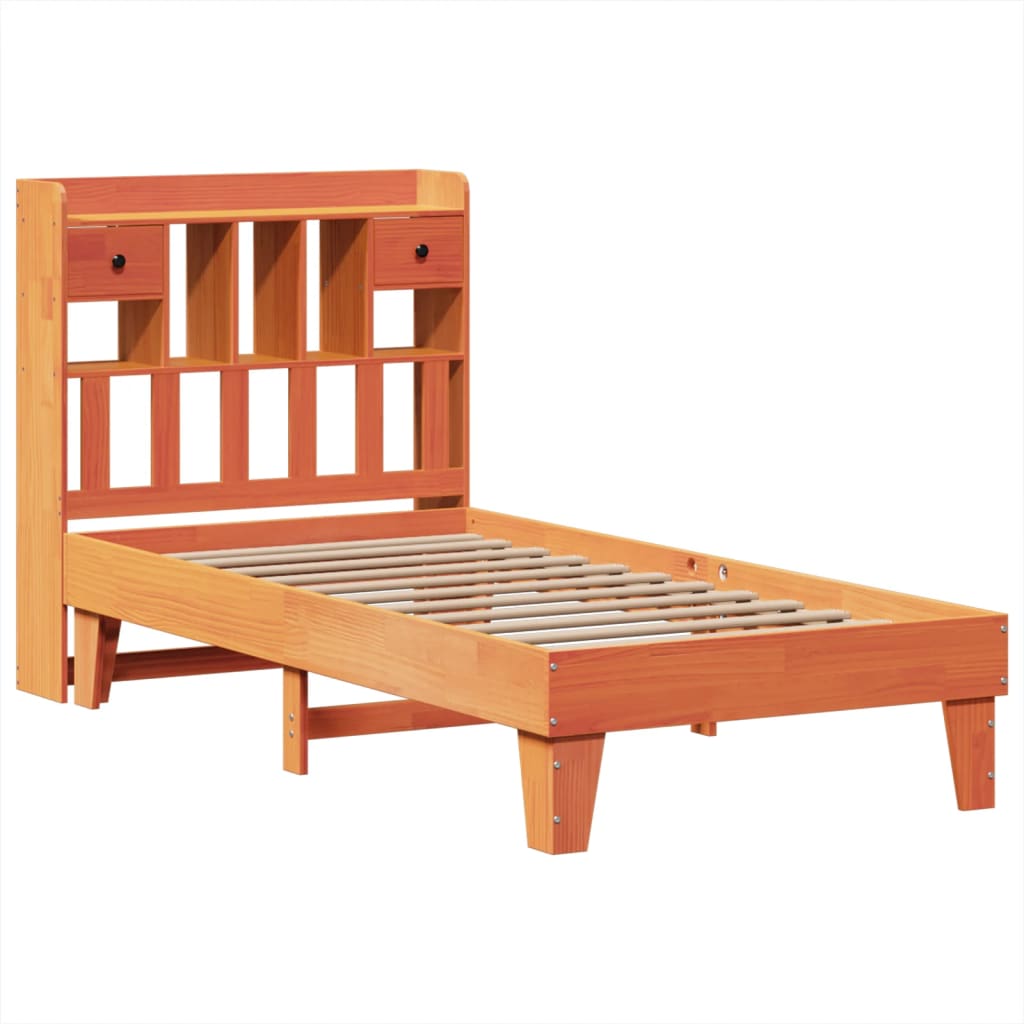 Bedframe zonder matras massief grenenhout wasbruin 90x190 cm Bedden & bedframes | Creëer jouw Trendy Thuis | Gratis bezorgd & Retour | Trendy.nl