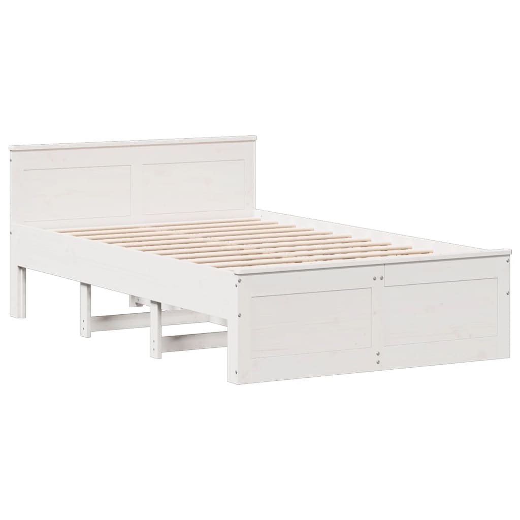 Bed met boekenkast zonder matras grenenhout wit 120x190 cm