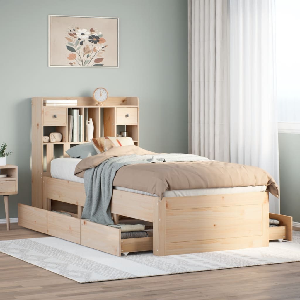 Bed met boekenkast zonder matras massief grenenhout 90x200 cm Bedden & bedframes | Creëer jouw Trendy Thuis | Gratis bezorgd & Retour | Trendy.nl