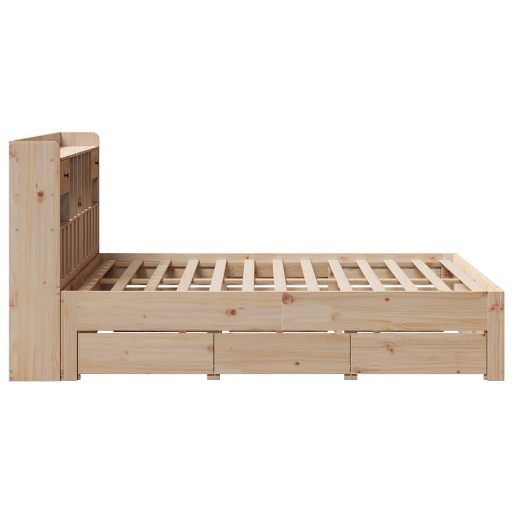 Bed met boekenkast zonder matras massief grenenhout 140x190 cm Bedden & bedframes | Creëer jouw Trendy Thuis | Gratis bezorgd & Retour | Trendy.nl