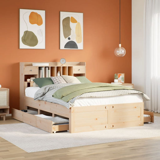 Bed met boekenkast zonder matras massief grenenhout 140x190 cm Bedden & bedframes | Creëer jouw Trendy Thuis | Gratis bezorgd & Retour | Trendy.nl