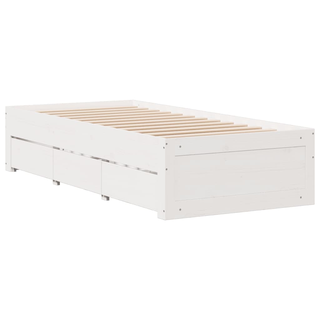 Bed met boekenkast zonder matras grenenhout wit 90x190 cm Bedden & bedframes | Creëer jouw Trendy Thuis | Gratis bezorgd & Retour | Trendy.nl