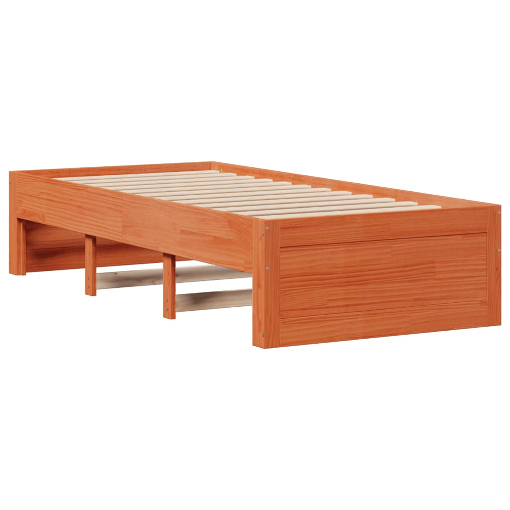 vidaXLBed met boekenkast zonder matras grenenhout wasbruin 90x190 cm Bedden & bedframes | Creëer jouw Trendy Thuis | Gratis bezorgd & Retour | Trendy.nl