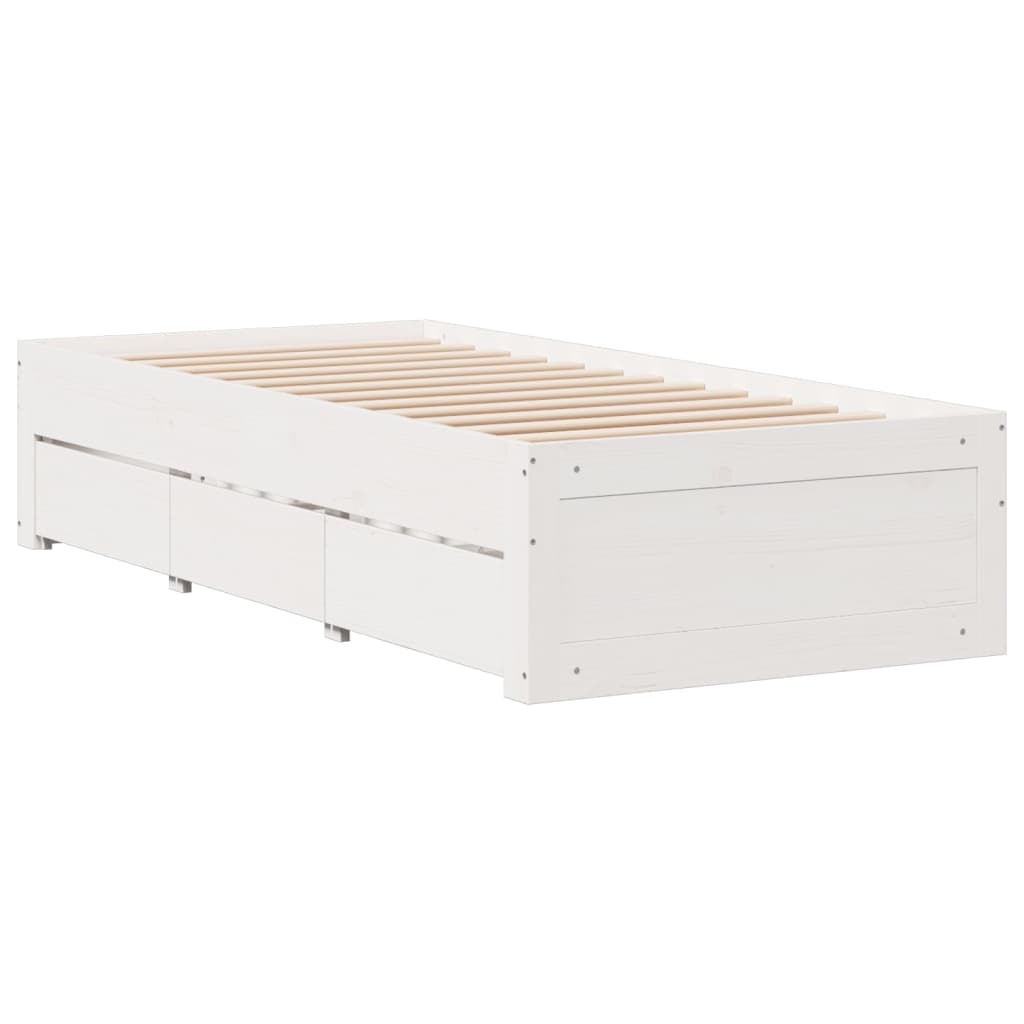 Bed met boekenkast zonder matras grenenhout wit 75x190 cm Bedden & bedframes | Creëer jouw Trendy Thuis | Gratis bezorgd & Retour | Trendy.nl