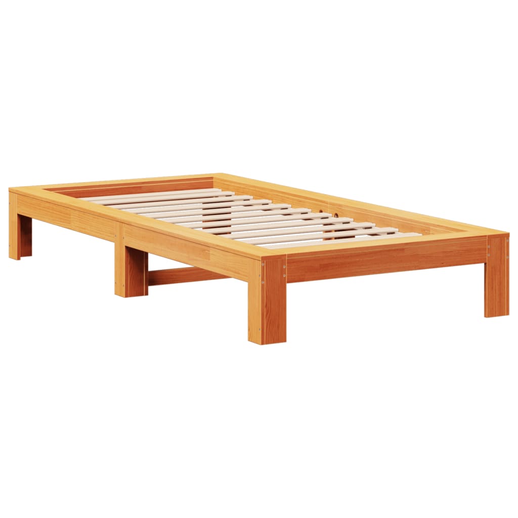 Bedframe zonder matras massief grenenhout wasbruin 90x190 cm Bedden & bedframes | Creëer jouw Trendy Thuis | Gratis bezorgd & Retour | Trendy.nl