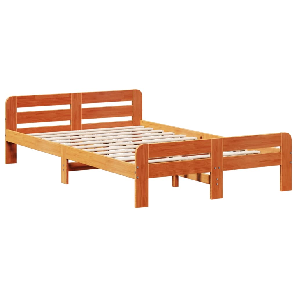 Bedframe zonder matras massief grenenhout wasbruin 120x200 cm Bedden & bedframes | Creëer jouw Trendy Thuis | Gratis bezorgd & Retour | Trendy.nl