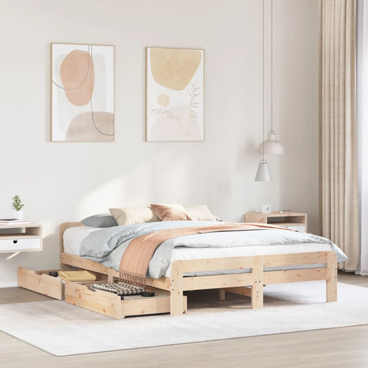 Bedframe zonder matras massief grenenhout 140x190 cm Bedden & bedframes | Creëer jouw Trendy Thuis | Gratis bezorgd & Retour | Trendy.nl