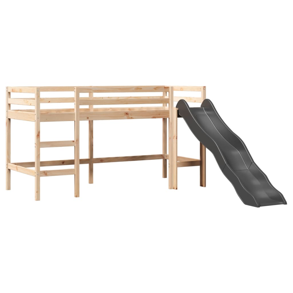 Kinderhoogslaper met tunnel 90x190 cm grenenhout wit en zwart Bedden & bedframes | Creëer jouw Trendy Thuis | Gratis bezorgd & Retour | Trendy.nl