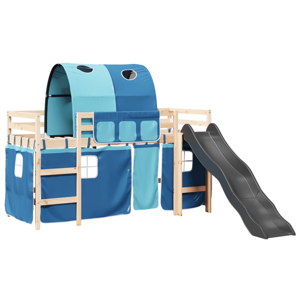 Kinderhoogslaper met tunnel 90x190 cm massief grenenhout blauw Bedden & bedframes | Creëer jouw Trendy Thuis | Gratis bezorgd & Retour | Trendy.nl