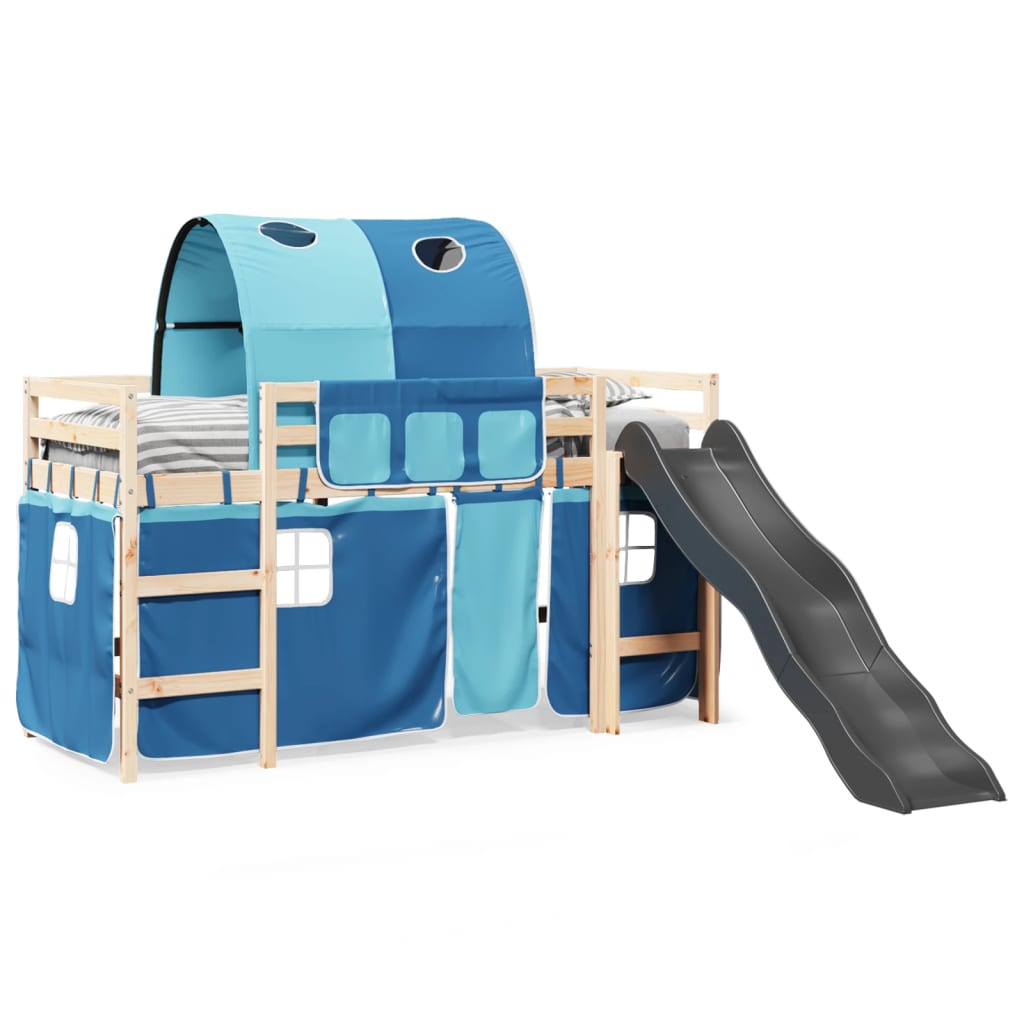 Kinderhoogslaper met tunnel 90x190 cm massief grenenhout blauw Bedden & bedframes | Creëer jouw Trendy Thuis | Gratis bezorgd & Retour | Trendy.nl