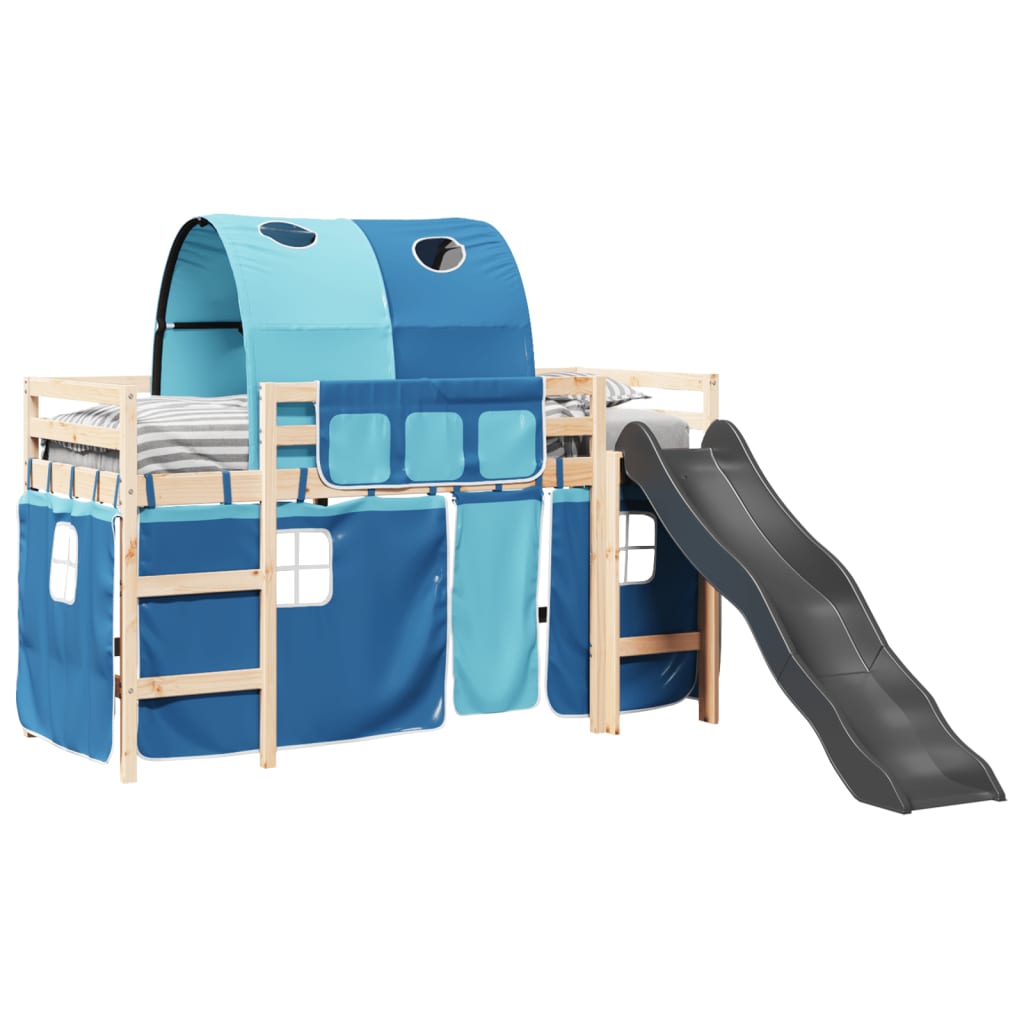 Kinderhoogslaper met tunnel 90x190 cm massief grenenhout blauw Bedden & bedframes | Creëer jouw Trendy Thuis | Gratis bezorgd & Retour | Trendy.nl