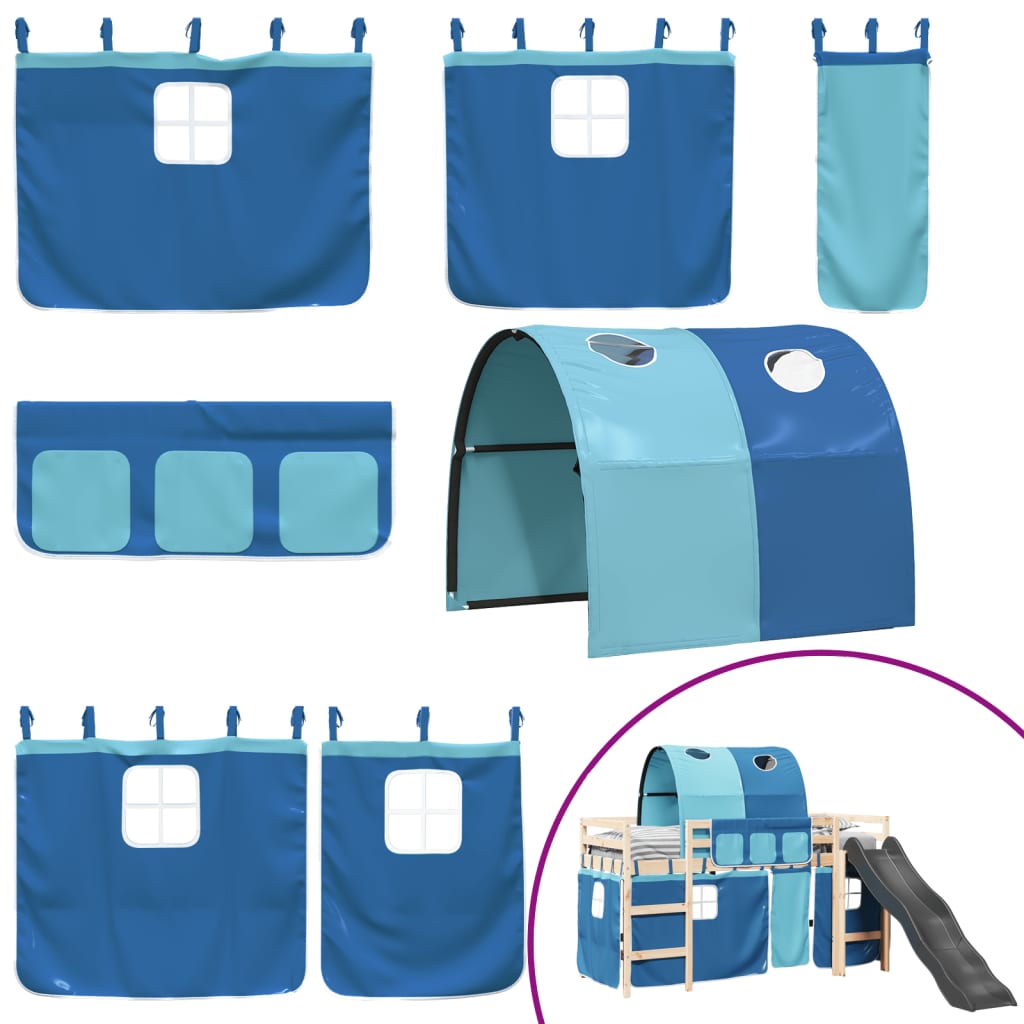 Kinderhoogslaper met tunnel 90x190 cm massief grenenhout blauw Bedden & bedframes | Creëer jouw Trendy Thuis | Gratis bezorgd & Retour | Trendy.nl