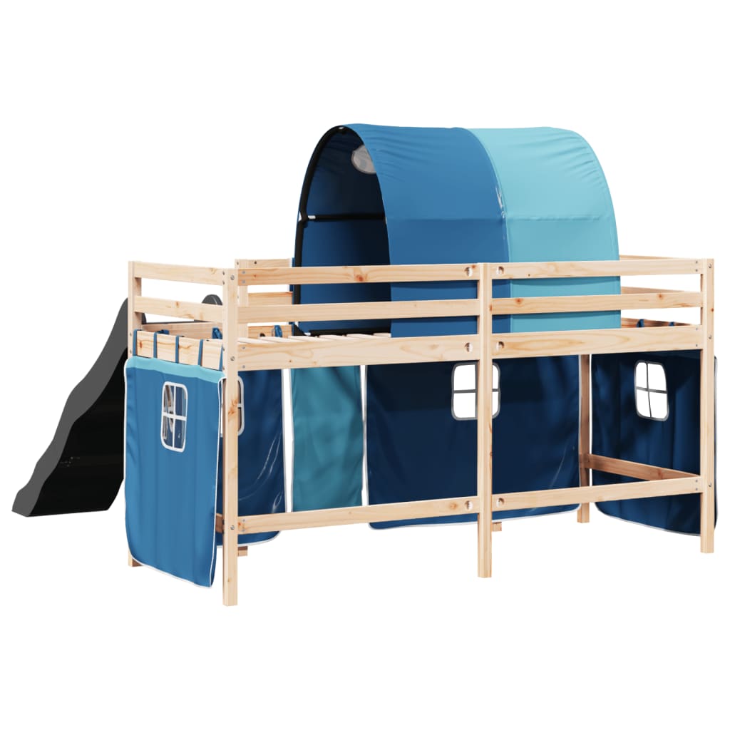 Kinderhoogslaper met tunnel 90x190 cm massief grenenhout blauw Bedden & bedframes | Creëer jouw Trendy Thuis | Gratis bezorgd & Retour | Trendy.nl