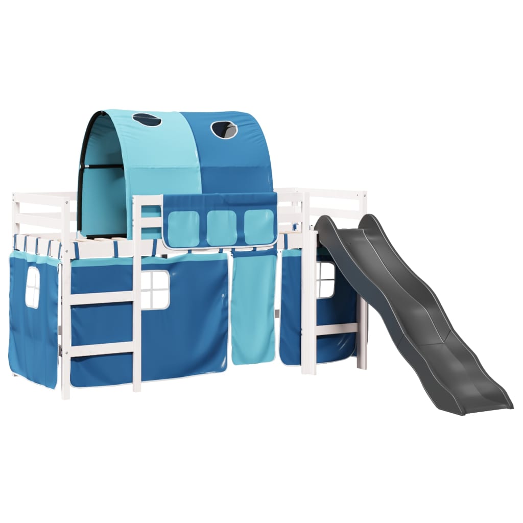 Kinderhoogslaper met tunnel 90x190 cm massief grenenhout blauw Bedden & bedframes | Creëer jouw Trendy Thuis | Gratis bezorgd & Retour | Trendy.nl