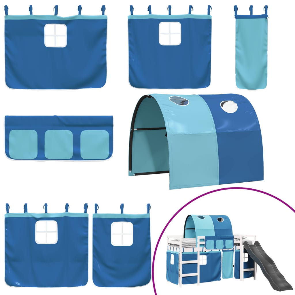 Kinderhoogslaper met tunnel 90x190 cm massief grenenhout blauw Bedden & bedframes | Creëer jouw Trendy Thuis | Gratis bezorgd & Retour | Trendy.nl