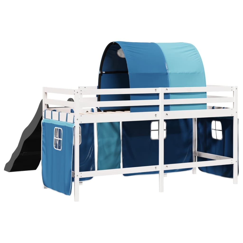 Kinderhoogslaper met tunnel 90x190 cm massief grenenhout blauw Bedden & bedframes | Creëer jouw Trendy Thuis | Gratis bezorgd & Retour | Trendy.nl