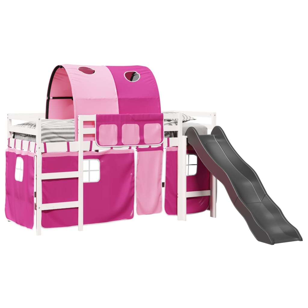 Kinderhoogslaper met tunnel 90x190 cm massief grenenhout roze Bedden & bedframes | Creëer jouw Trendy Thuis | Gratis bezorgd & Retour | Trendy.nl