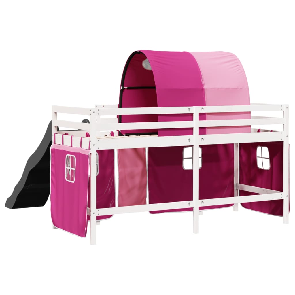 Kinderhoogslaper met tunnel 90x190 cm massief grenenhout roze Bedden & bedframes | Creëer jouw Trendy Thuis | Gratis bezorgd & Retour | Trendy.nl