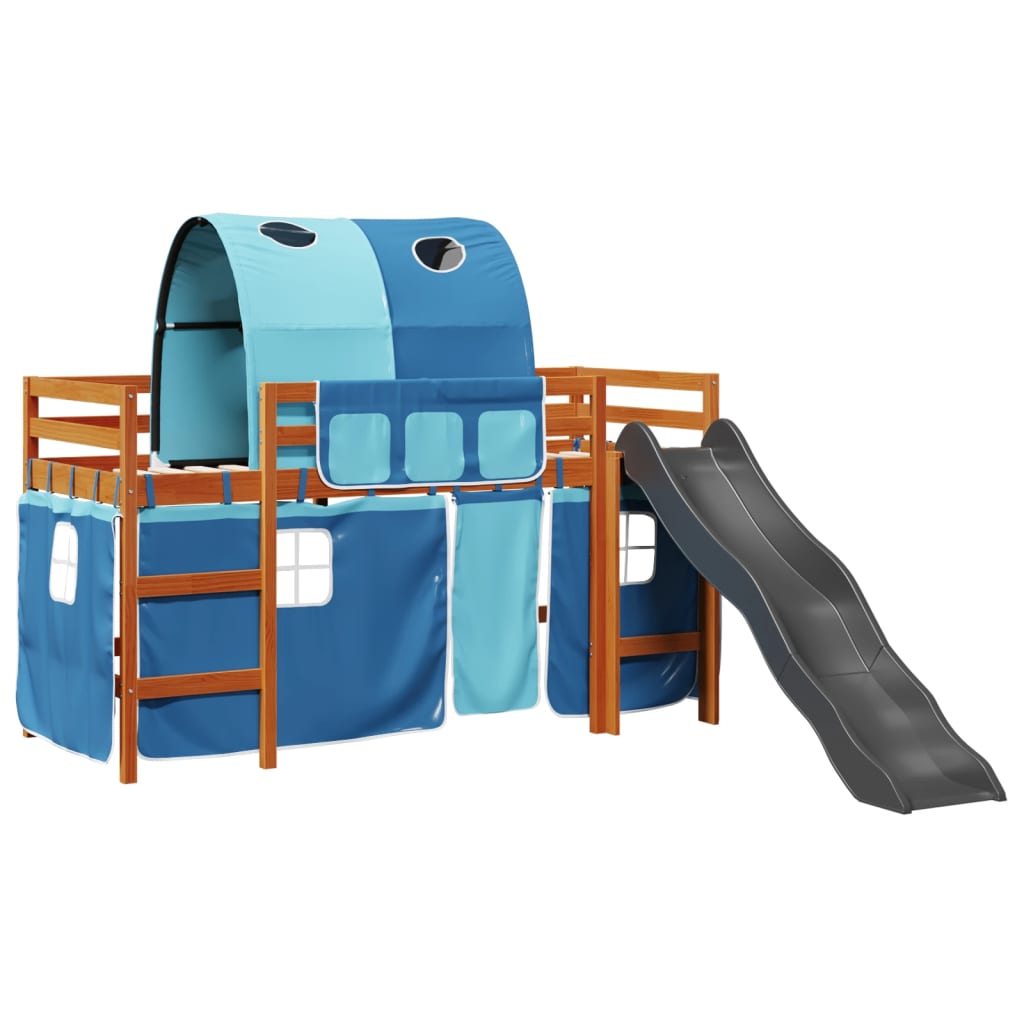 Kinderhoogslaper met tunnel 90x190 cm massief grenenhout blauw Bedden & bedframes | Creëer jouw Trendy Thuis | Gratis bezorgd & Retour | Trendy.nl