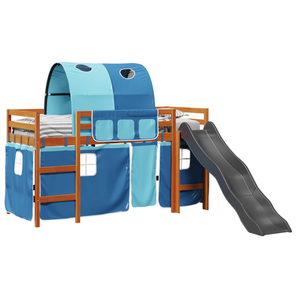 Kinderhoogslaper met tunnel 90x190 cm massief grenenhout blauw Bedden & bedframes | Creëer jouw Trendy Thuis | Gratis bezorgd & Retour | Trendy.nl