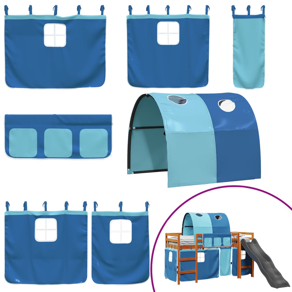 Kinderhoogslaper met tunnel 90x190 cm massief grenenhout blauw Bedden & bedframes | Creëer jouw Trendy Thuis | Gratis bezorgd & Retour | Trendy.nl