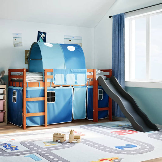 Kinderhoogslaper met tunnel 90x190 cm massief grenenhout blauw Bedden & bedframes | Creëer jouw Trendy Thuis | Gratis bezorgd & Retour | Trendy.nl