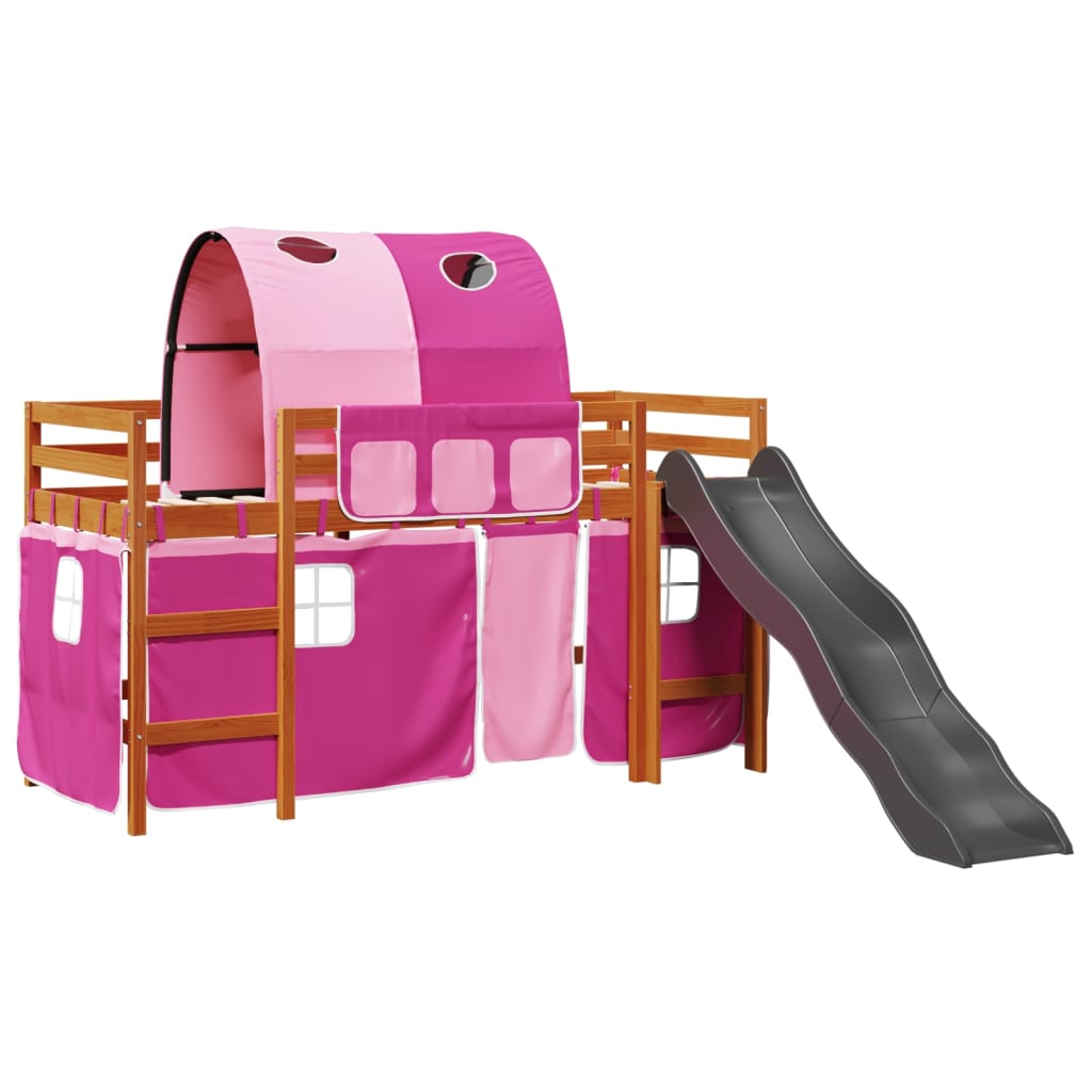 Kinderhoogslaper met tunnel 90x190 cm massief grenenhout roze Bedden & bedframes | Creëer jouw Trendy Thuis | Gratis bezorgd & Retour | Trendy.nl