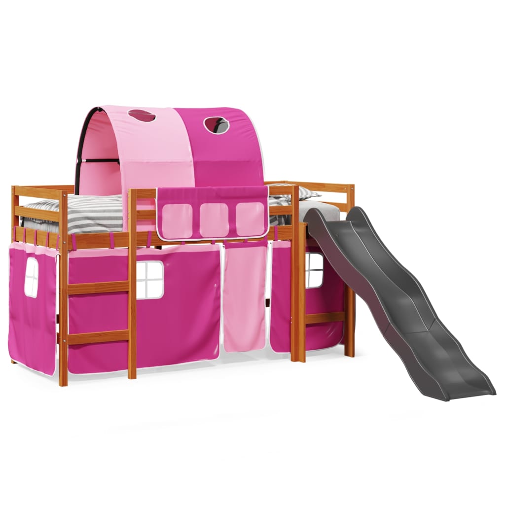 Kinderhoogslaper met tunnel 90x190 cm massief grenenhout roze Bedden & bedframes | Creëer jouw Trendy Thuis | Gratis bezorgd & Retour | Trendy.nl