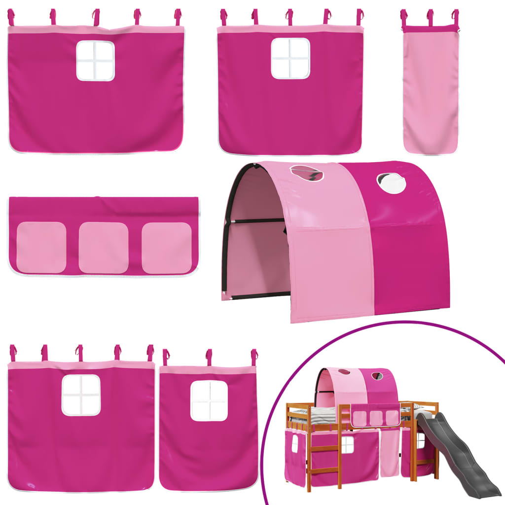 Kinderhoogslaper met tunnel 90x190 cm massief grenenhout roze Bedden & bedframes | Creëer jouw Trendy Thuis | Gratis bezorgd & Retour | Trendy.nl