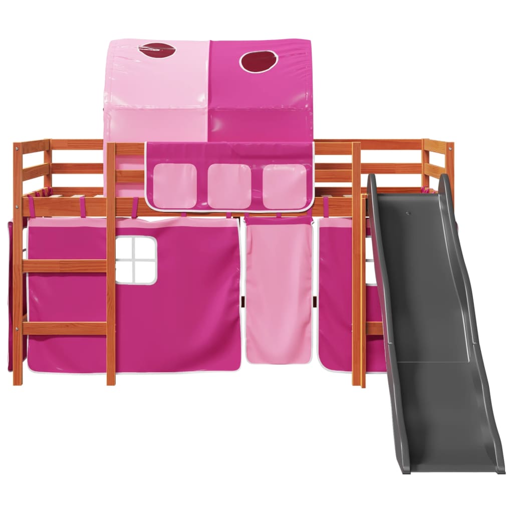 Kinderhoogslaper met tunnel 90x190 cm massief grenenhout roze Bedden & bedframes | Creëer jouw Trendy Thuis | Gratis bezorgd & Retour | Trendy.nl