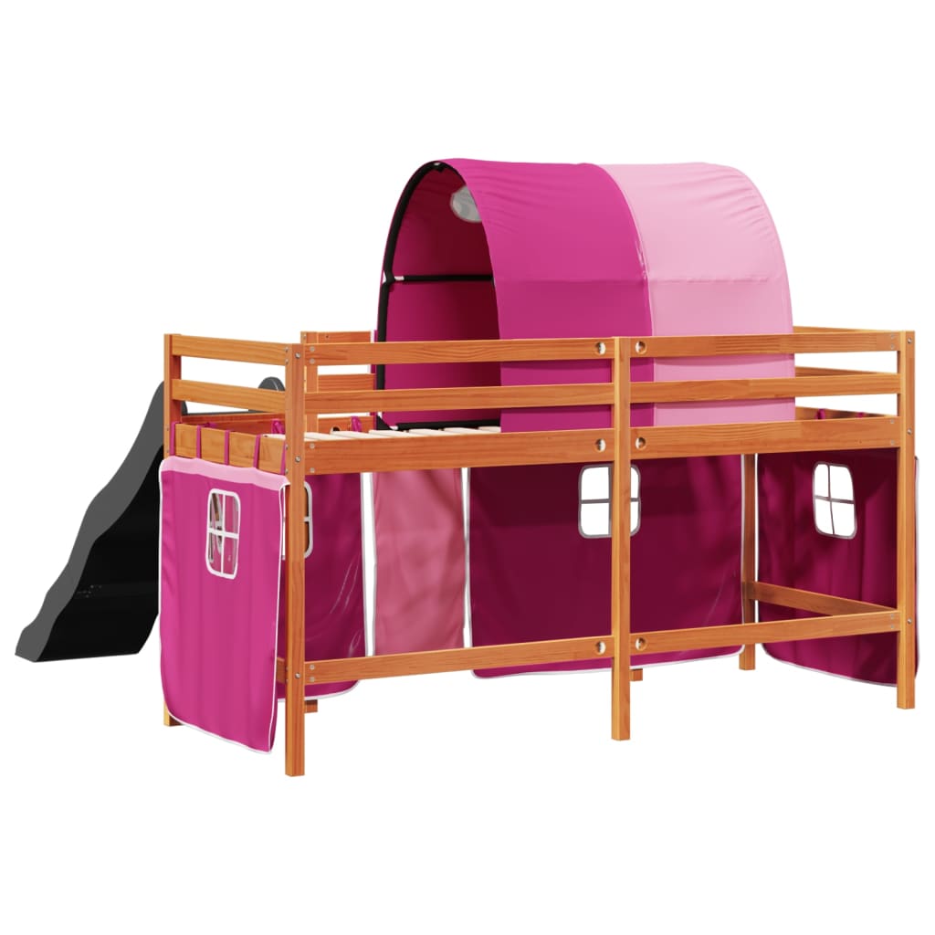 Kinderhoogslaper met tunnel 90x190 cm massief grenenhout roze Bedden & bedframes | Creëer jouw Trendy Thuis | Gratis bezorgd & Retour | Trendy.nl