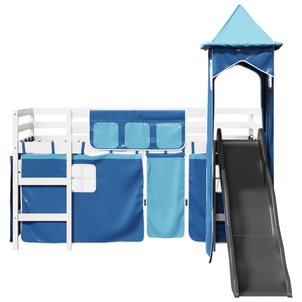 Kinderhoogslaper met toren 90x190 cm massief grenenhout blauw Bedden & bedframes | Creëer jouw Trendy Thuis | Gratis bezorgd & Retour | Trendy.nl