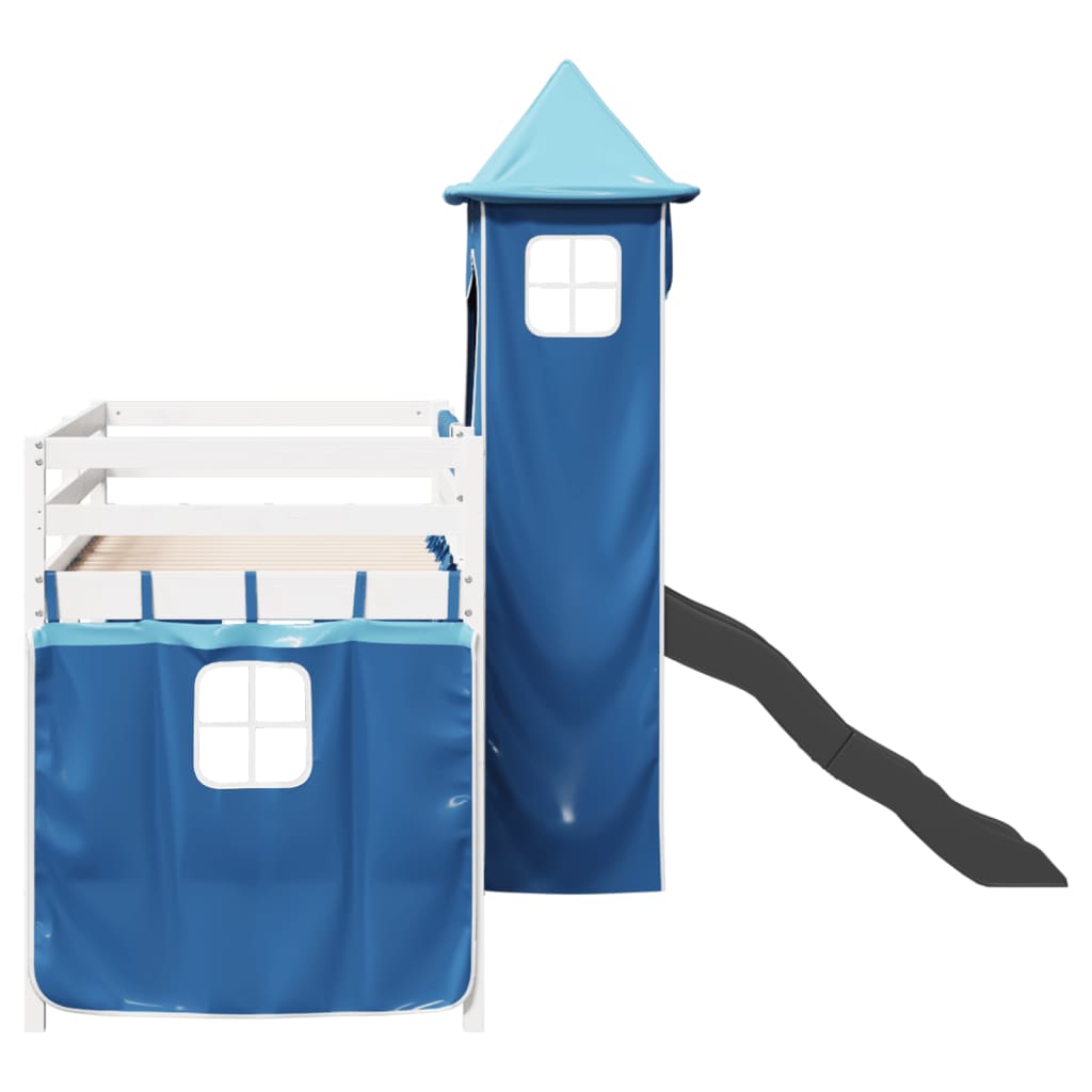 Kinderhoogslaper met toren 90x190 cm massief grenenhout blauw Bedden & bedframes | Creëer jouw Trendy Thuis | Gratis bezorgd & Retour | Trendy.nl