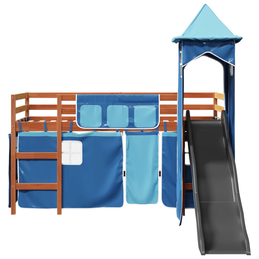 Kinderhoogslaper met toren 90x190 cm massief grenenhout blauw Bedden & bedframes | Creëer jouw Trendy Thuis | Gratis bezorgd & Retour | Trendy.nl