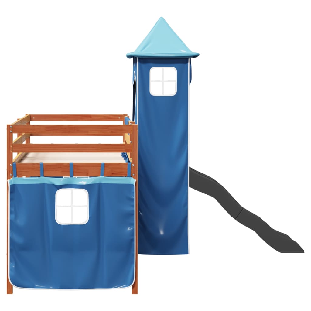 Kinderhoogslaper met toren 90x190 cm massief grenenhout blauw Bedden & bedframes | Creëer jouw Trendy Thuis | Gratis bezorgd & Retour | Trendy.nl