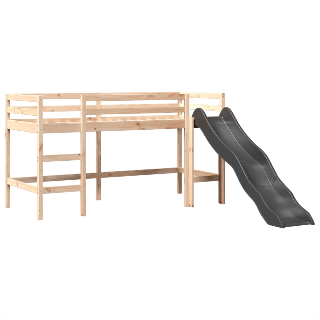 Kinderhoogslaper met toren 90x190 cm grenenhout wit en zwart Bedden & bedframes | Creëer jouw Trendy Thuis | Gratis bezorgd & Retour | Trendy.nl