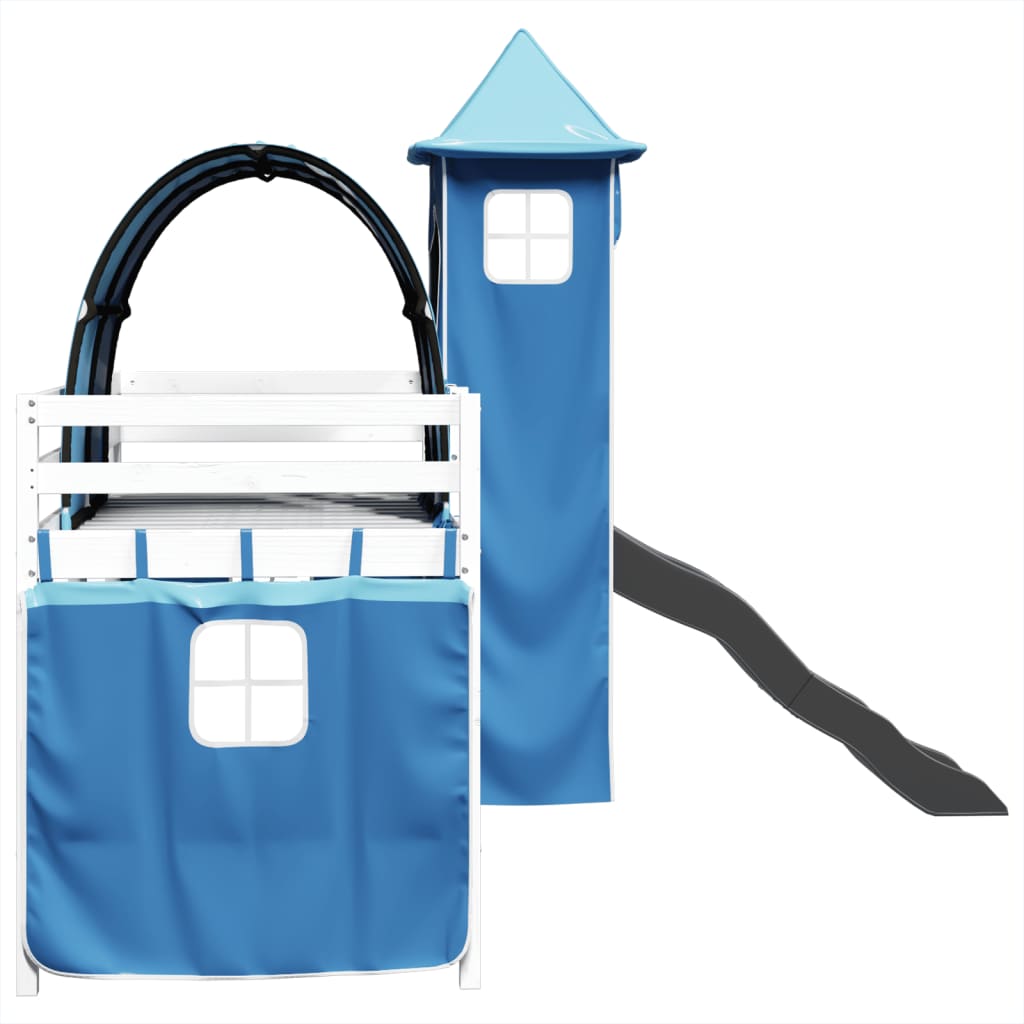 Kinderhoogslaper met toren 90x190 cm massief grenenhout blauw Bedden & bedframes | Creëer jouw Trendy Thuis | Gratis bezorgd & Retour | Trendy.nl