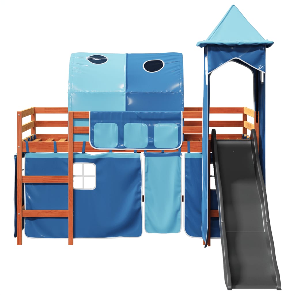 Kinderhoogslaper met toren 90x190 cm massief grenenhout blauw Bedden & bedframes | Creëer jouw Trendy Thuis | Gratis bezorgd & Retour | Trendy.nl